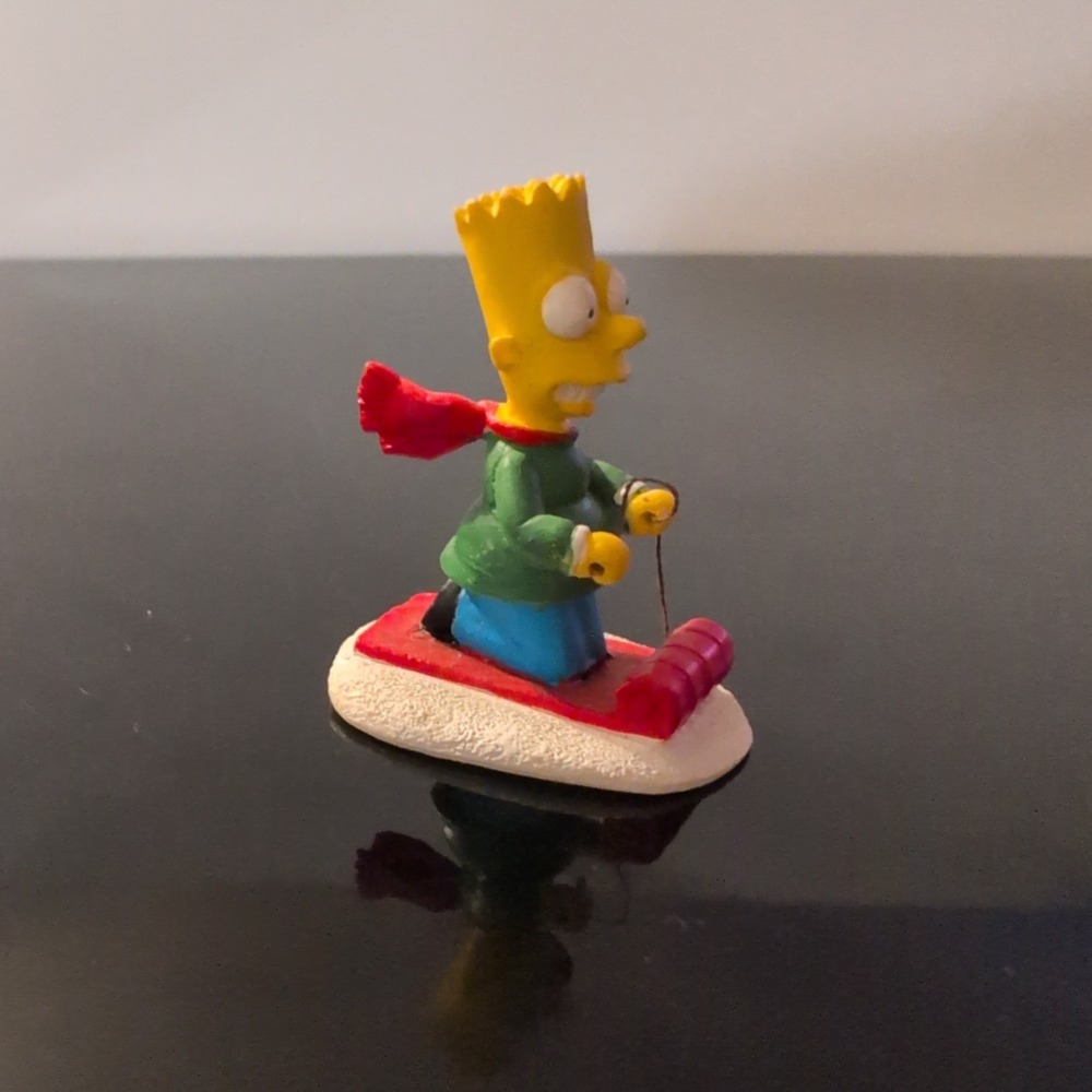Hawthorne Village Simpsons Bart Simpson Sledding Figurine 2003 78439B - Picture 1 of 5